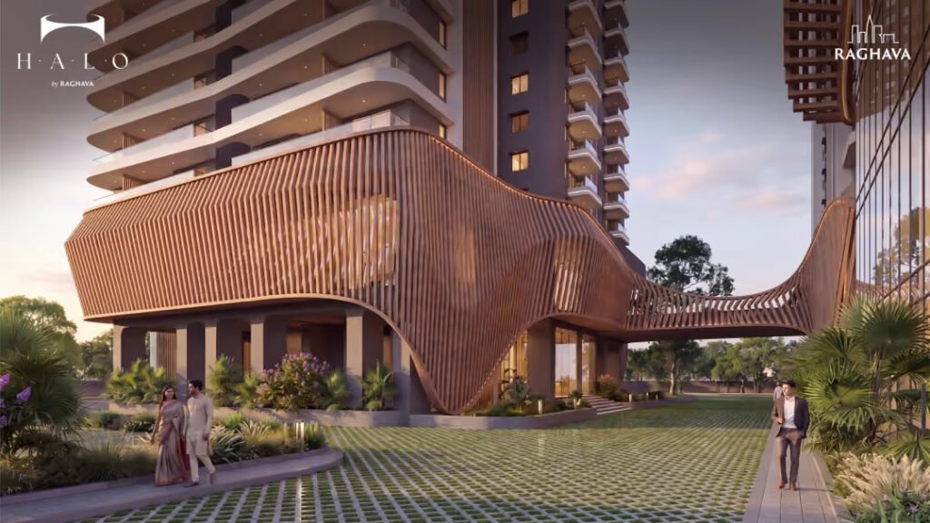 podium wave facade sunset